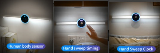 Smart Cabinet Light with Clock & Sensor