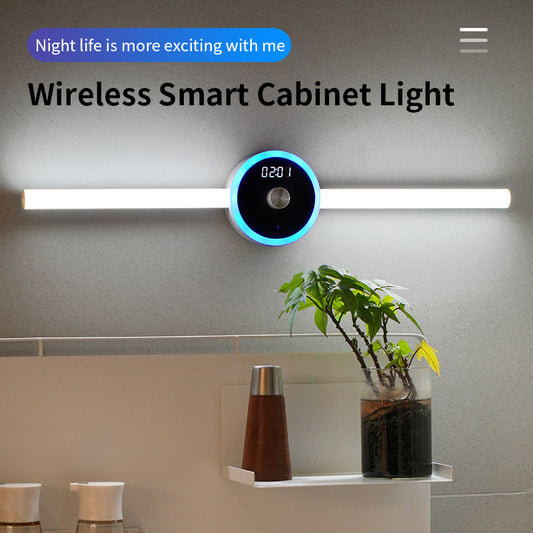 Smart Cabinet Light with Clock & Sensor
