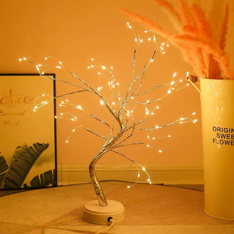 CozyLuxe™ LED Fairy Tree Lamp – Copper Wire Bedroom Night Light
