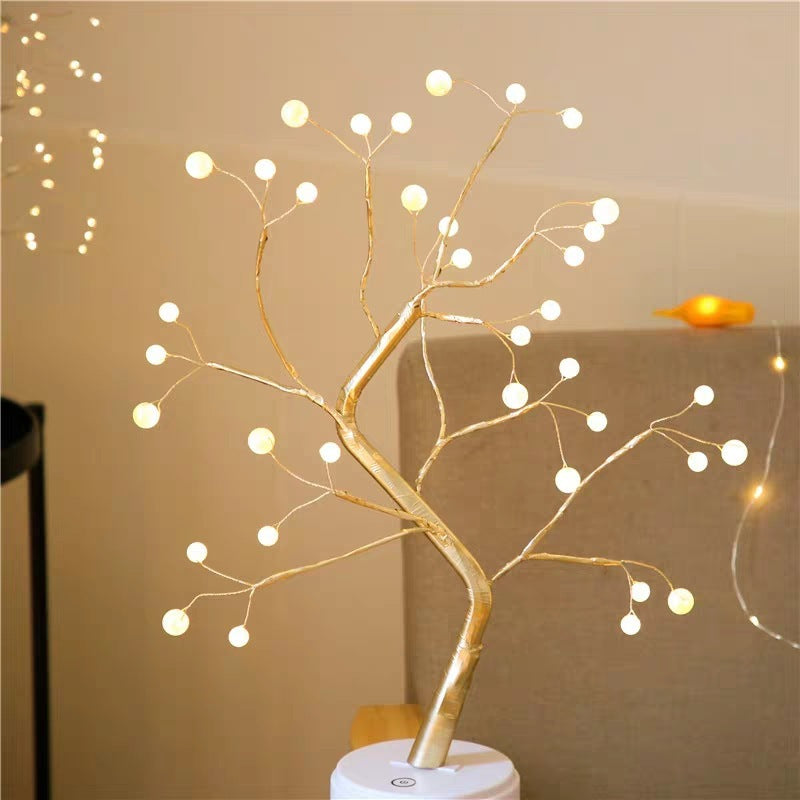 CozyLuxe™ LED Fairy Tree Lamp – Copper Wire Bedroom Night Light