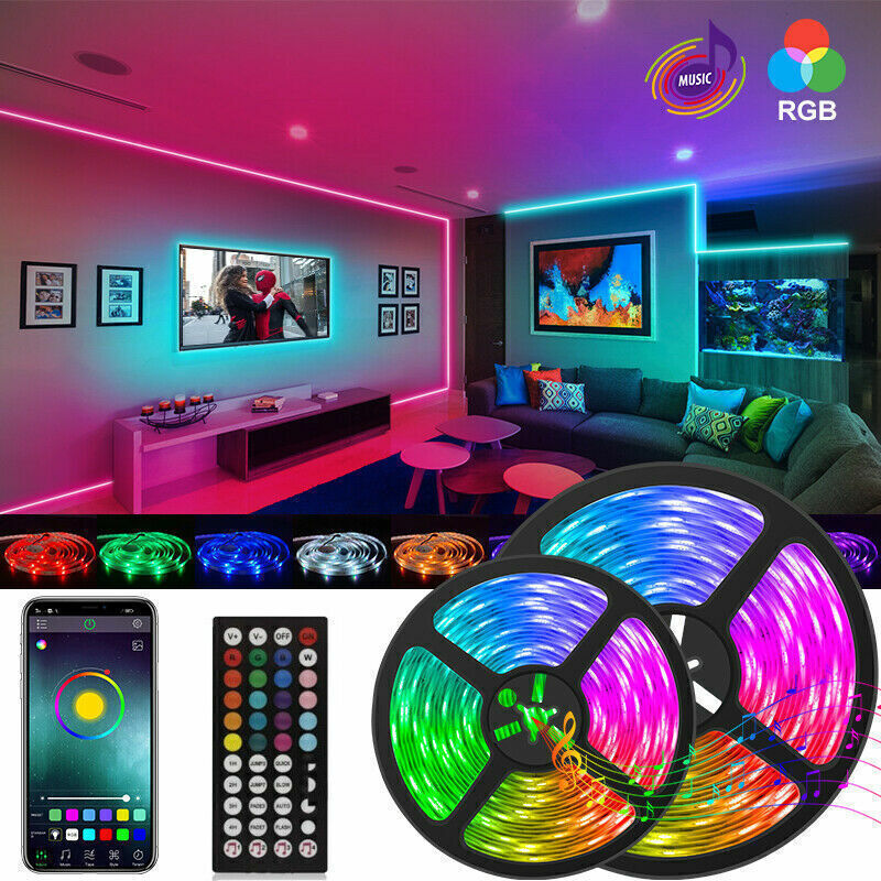 RGB LED Strip Lights with Bluetooth & Remote – Smart TV Backlight & Room Decor