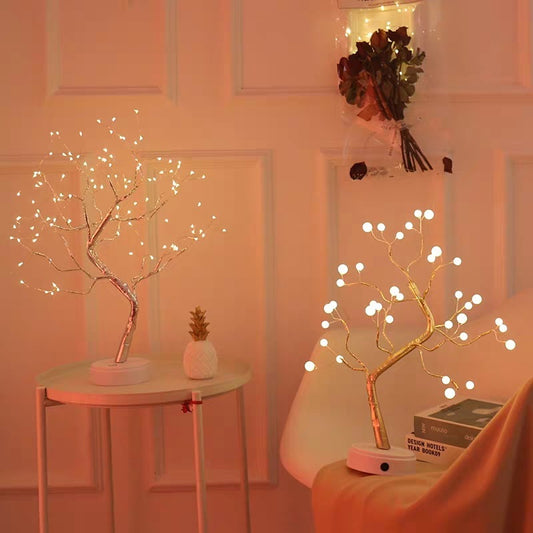 CozyLuxe™ LED Fairy Tree Lamp – Copper Wire Bedroom Night Light