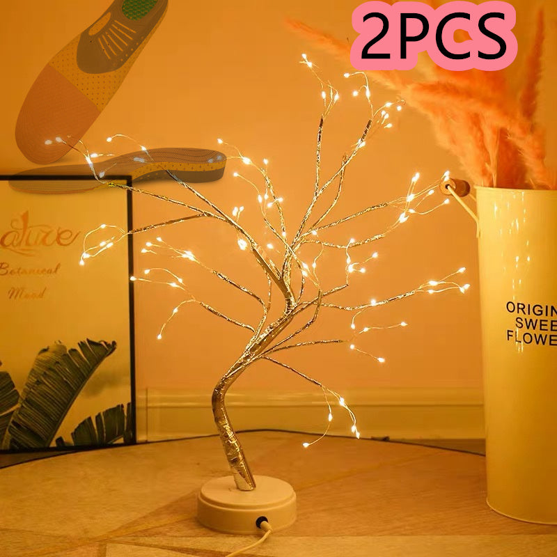 CozyLuxe™ LED Fairy Tree Lamp – Copper Wire Bedroom Night Light