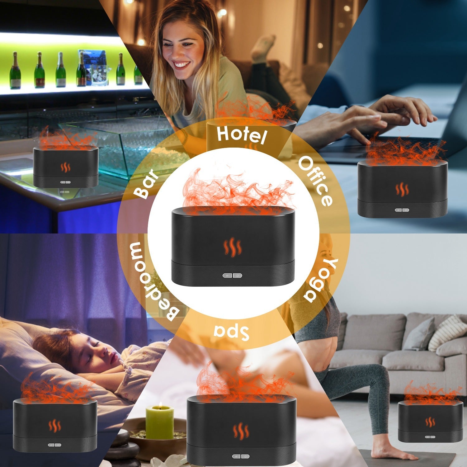 Simulated Flame Mist Humidifier