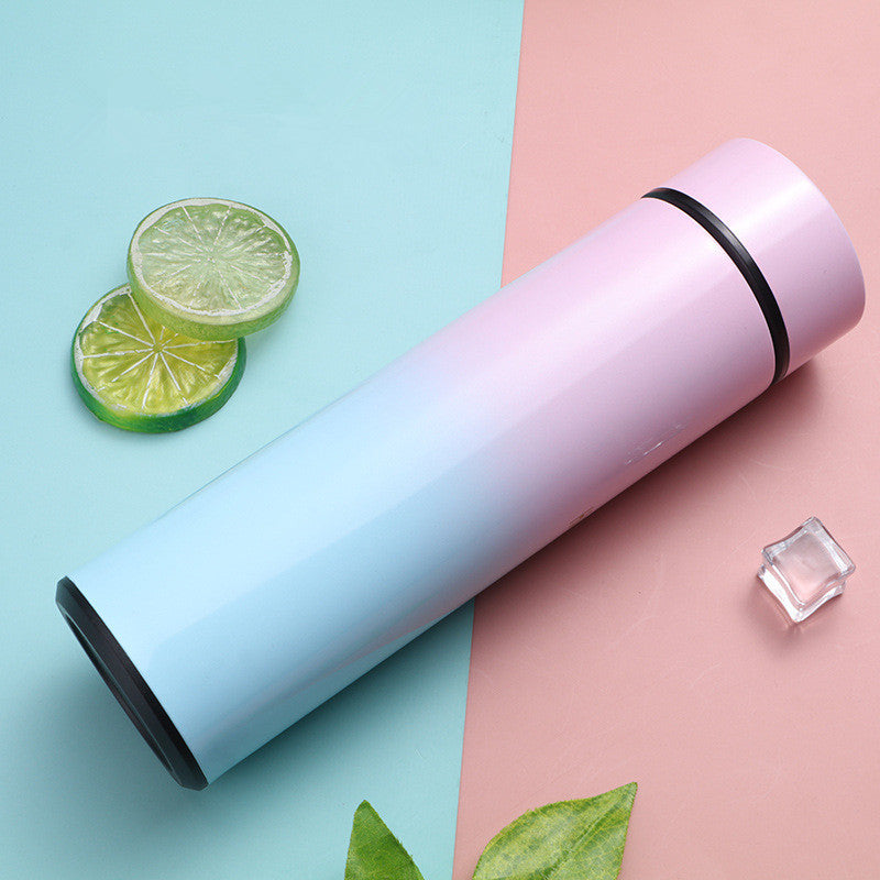 Gradient Stainless Steel Thermos – Smart Temperature Display Vacuum Flask (500ml)