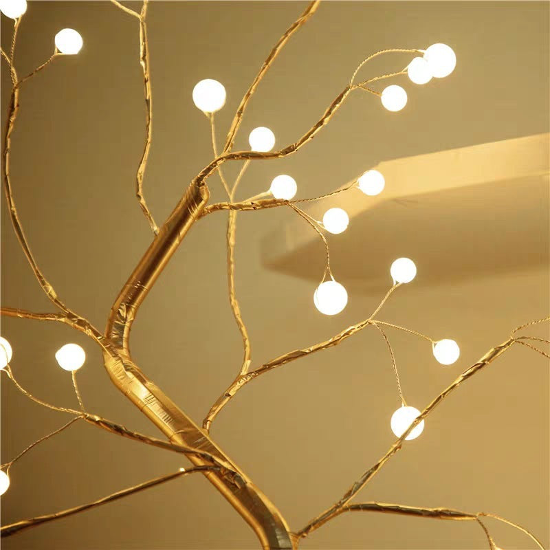 CozyLuxe™ LED Fairy Tree Lamp – Copper Wire Bedroom Night Light