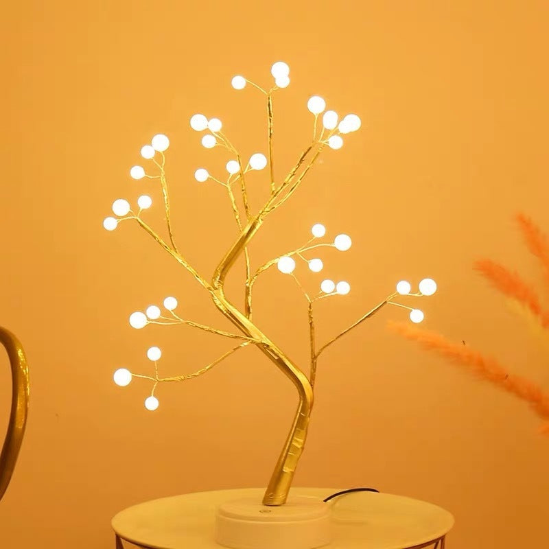 CozyLuxe™ LED Fairy Tree Lamp – Copper Wire Bedroom Night Light