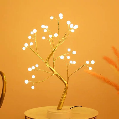 CozyLuxe™ LED Fairy Tree Lamp – Copper Wire Bedroom Night Light