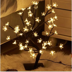 CozyLuxe™ LED Fairy Tree Lamp – Copper Wire Bedroom Night Light