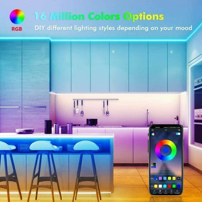 RGB LED Strip Lights with Bluetooth & Remote – Smart TV Backlight & Room Decor