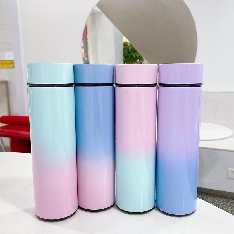 Gradient Stainless Steel Thermos – Smart Temperature Display Vacuum Flask (500ml)