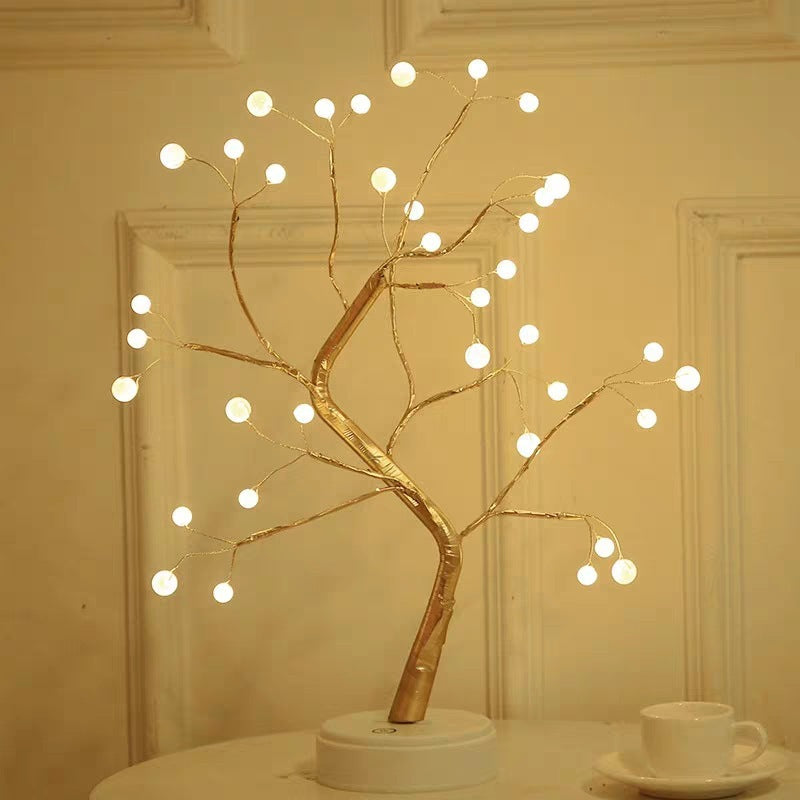 CozyLuxe™ LED Fairy Tree Lamp – Copper Wire Bedroom Night Light