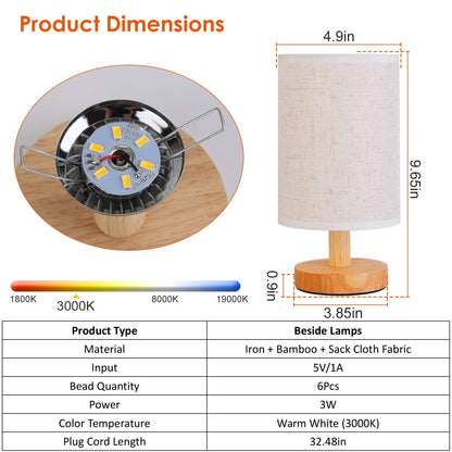 Warm White Bedside Lamp – Modern USB Plug Night Light for Cozy Bedrooms