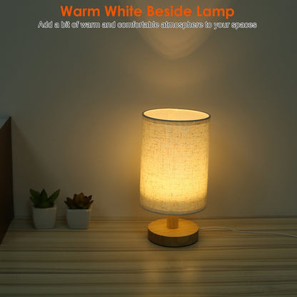 Warm White Bedside Lamp – Modern USB Plug Night Light for Cozy Bedrooms