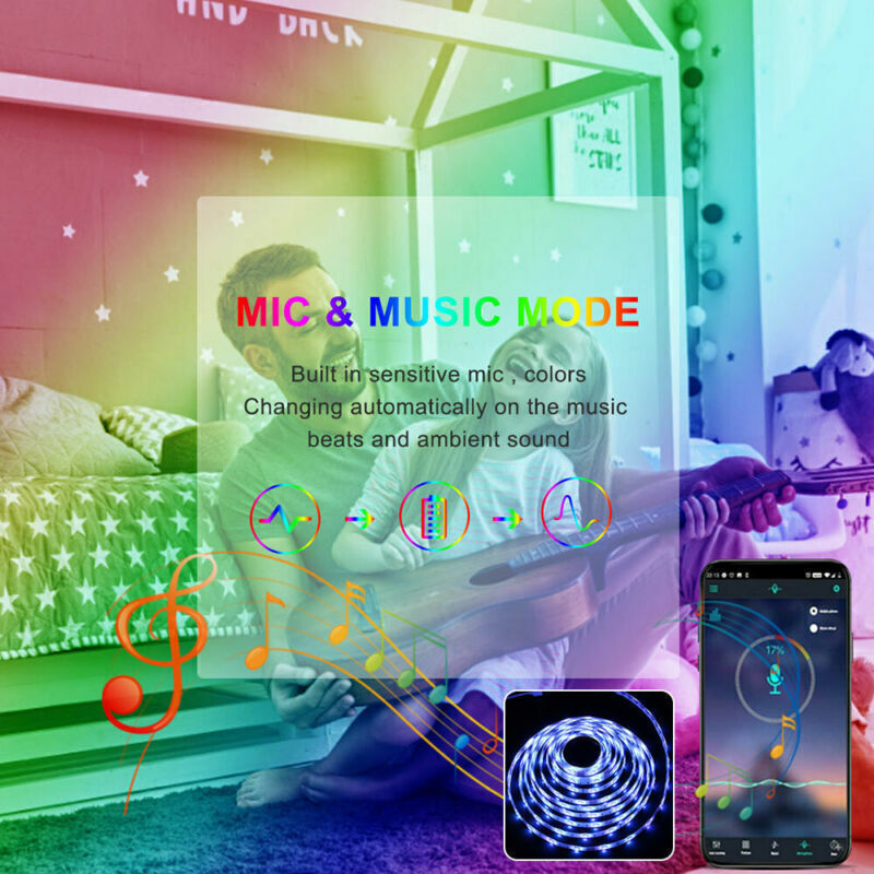 RGB LED Strip Lights with Bluetooth & Remote – Smart TV Backlight & Room Decor