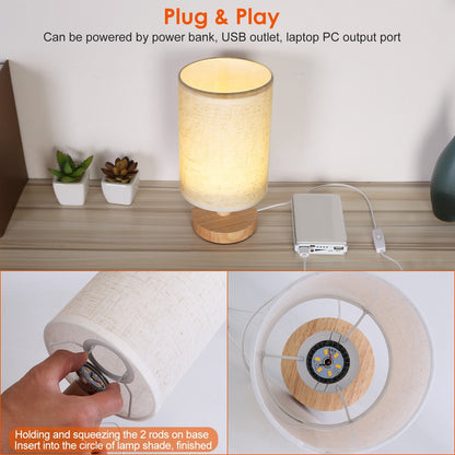 Warm White Bedside Lamp – Modern USB Plug Night Light for Cozy Bedrooms