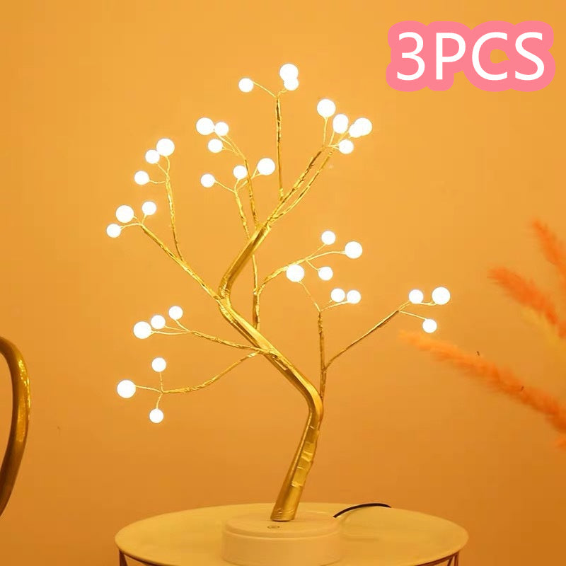 CozyLuxe™ LED Fairy Tree Lamp – Copper Wire Bedroom Night Light