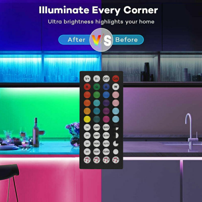RGB LED Strip Lights with Bluetooth & Remote – Smart TV Backlight & Room Decor